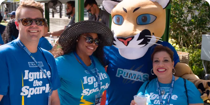 A group of people collaborating on a project together.