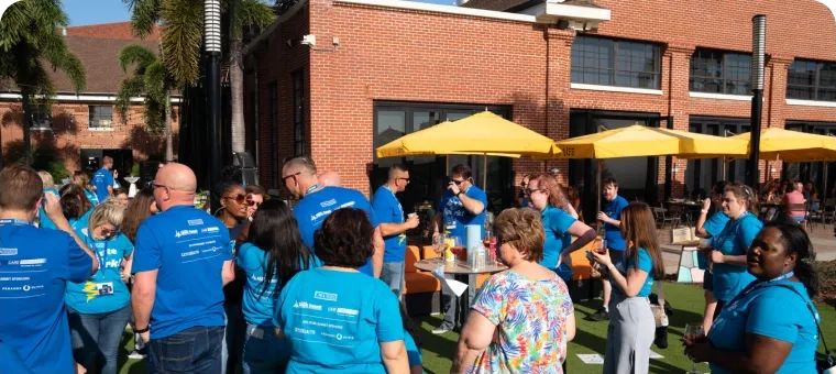 A group of people collaborating on a project together.